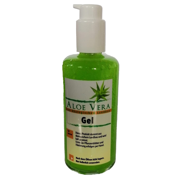 Aloe Vera Gel 200 ml - Glas mit Dispenser (leicht zu dosieren)