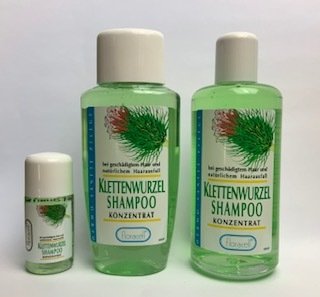 Floracell Klettenwurzel Shampoo Konzentrat 200 ml Glasflasche (Bild rechts)