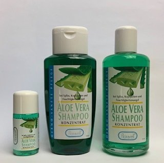 Floracell Aloe Vera Shampoo Konzentrat 200 ml Glasflasche (Bild rechts)