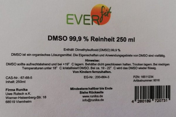 DMSO 99,9 % Reinheit  Ph. Eur. 250 ml - Dimethylsulfoxid