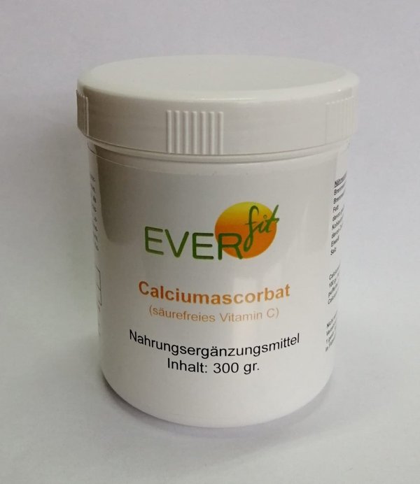 Everfit Calciumascorbat (säurefreies Vitamin C)  300 gr.   Pulver - Langzeit-Effekt