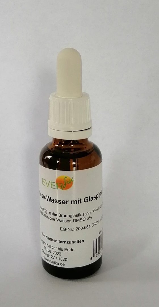 Everfit DMSO 3 % in Osmose-Wasser 30 ml mit Glaspipette - Braunglasflasche